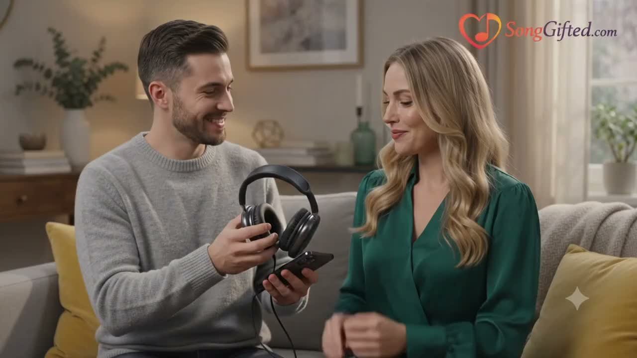 A couple sharing a personalized song